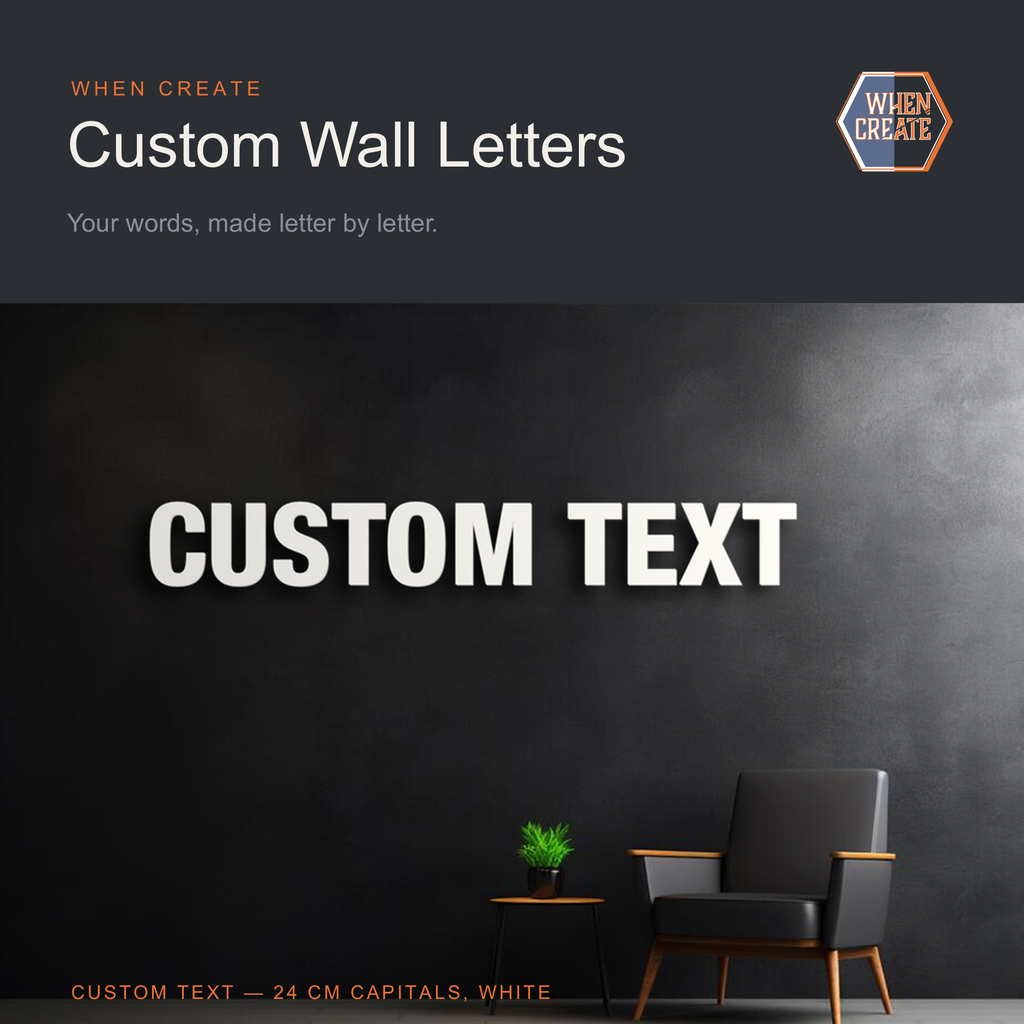 Custom Wall Letters by WHEN CREATE. 3D printed and made to order in Cyprus. Product slide 1 of 8.