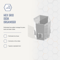 Hex Grid Desk Organiser by FIX LAYER. 3D printed and made to order in Cyprus. Product slide 1 of 4.