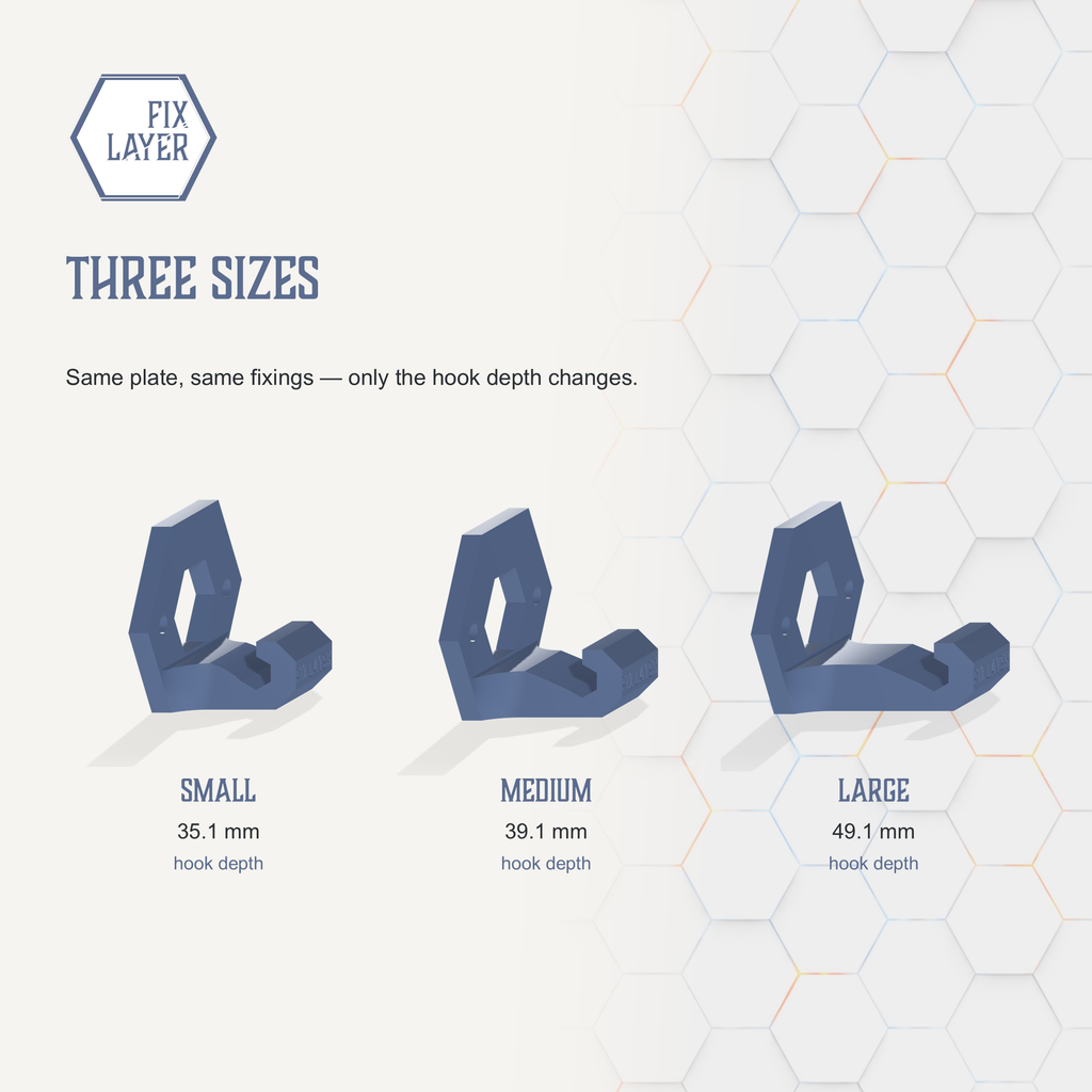 Wall Hanger by FIX LAYER. 3D printed and made to order in Cyprus. Product slide 2 of 7.