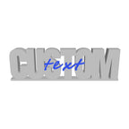 Custom Desk Text Sign in 3D, turnable and viewable at its real size.