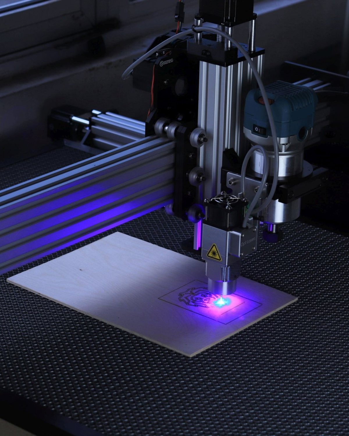 WHEN CREATE laser engraving a detail on the workshop machine.